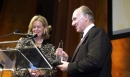 Hazar Imam receiving the 2005 Vincent Scully Award from Caroly Brody  2005-01-25